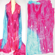 TWO TONE SILK BHANDHNI SCARF