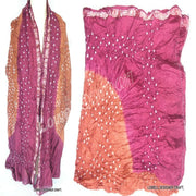 TWO TONE SILK TIE & DYE BHANDHNI SCARF