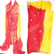 TWO TONE SILK TIE & DYE BHANDHNI SCARF