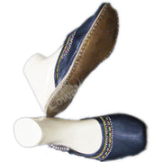 LEATHER EMBROIDERY  SHOES SLEEPER ROUND