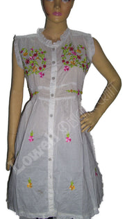 COTTON CHIKEN EMBROIDERED TUNIC / TOP / INDIAN KURTI