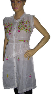 COTTON CHIKEN EMBROIDERED TUNIC / TOP / INDIAN KURTI