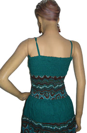 ETHNIC COTTON MIDI SKIRT DRESS WITH STRAP