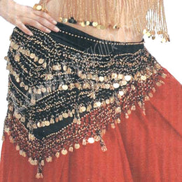 TRIANGLE BEAD & COIN HIP SCARF