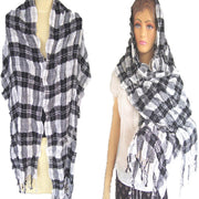 CHECK VISCOSE LYCRA SCARF