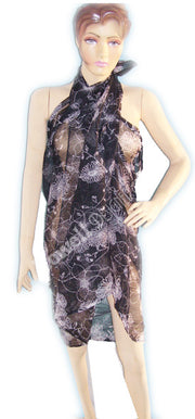FLOWER PRINTED CHIFFON PAREOS