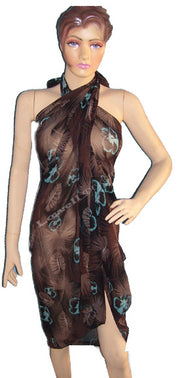 FLOWER PRINT POLYESTER  PAREOS