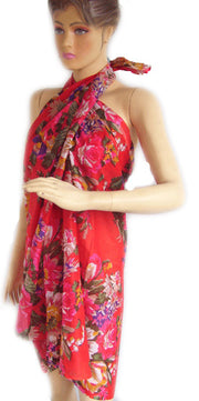 FLOWER PRINT COTTON PAREOS