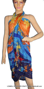 SEA PRINT POLYCOTTON PAREOS