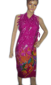 BEACH PRINT POLYCOTTON PAREOS