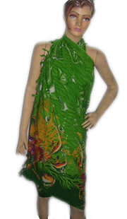 BEACH PRINT POLYCOTTON PAREOS