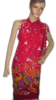 BEACH PRINT POLYCOTTON PAREOS