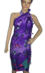 BEACH PRINT POLYCOTTON PAREOS