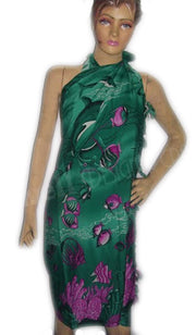 BEACH PRINT POLYCOTTON PAREOS