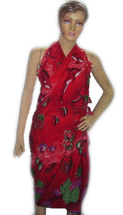 BEACH PRINT POLYCOTTON PAREOS