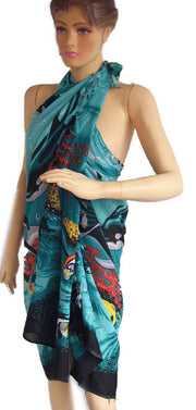 POLY COTTON SEA PRINT BEACH WEAR PAREO