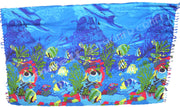 POLY OTTON SEA PRINT BEACH PAREOS