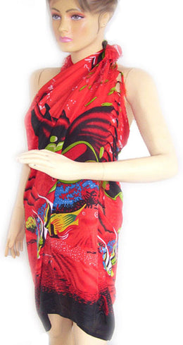 POLY COTON  SEA PRINT PAREOS