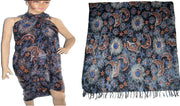 MULTCOLOR CELTIC PRINT TIE DYE VISCOSE  PAREOS