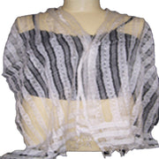 STRIPE DESIGN TRANSPARENT SILK SCARF