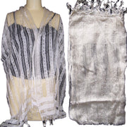 STRIPE DESIGN TRANSPARENT SILK SCARF