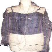TRANSPARENT SILK SCARF WITH SOME LEAF