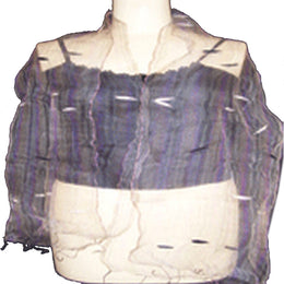 TRANSPARENT SILK SCARF WITH SOME LEAF