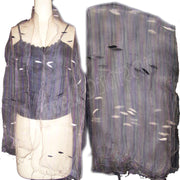 TRANSPARENT SILK SCARF WITH SOME LEAF