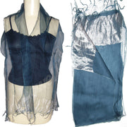 PLAIN SILK SCARF WITH BORDER