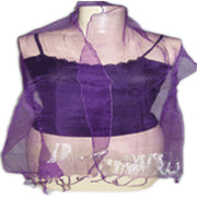 PLAIN SILK SCARF WITH BORDER