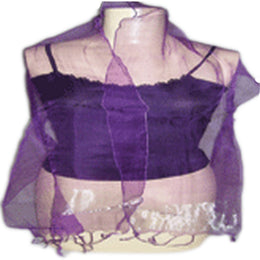 PLAIN SILK SCARF WITH BORDER