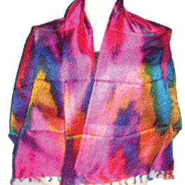 RAINBOW BANARSI  PURE  SILK  SCARF