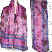 FLORAL PRINT SILK SATIN  SCARF