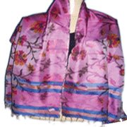 FLORAL PRINT SILK SATIN  SCARF