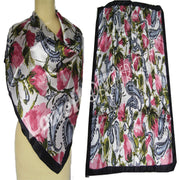 FLOWER PRINT SATIN SCARF