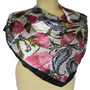 FLOWER PRINT SATIN SCARF