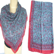 BORDER PRINT SILK SCARF