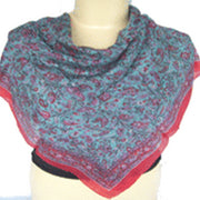 BORDER PRINT SILK SCARF