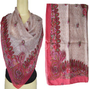 BORDER PRINT SILK SCARF