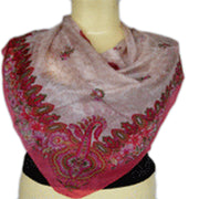 BORDER PRINT SILK SCARF