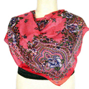 FLOWER PRINT SILK SCARF