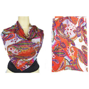PAISLEY PATTERN PRINTED SILK SCARF