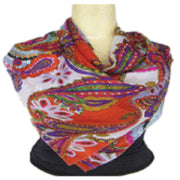 PAISLEY PATTERN PRINTED SILK SCARF