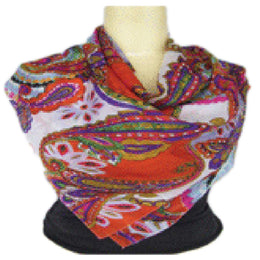 PAISLEY PATTERN PRINTED SILK SCARF