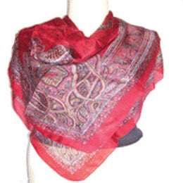 BORDER SILK SCARF