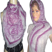 PRINTED COTTON  VIOLE SCARF