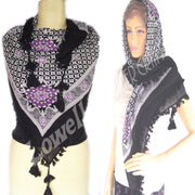 PRINTED COTTON  VIOL SCARF