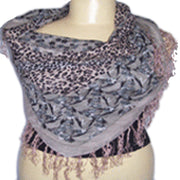 ANIMAL PRINTED COTTON  VIOLE SCARF
