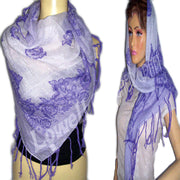 PRINTED COTTON VIOL SCARF