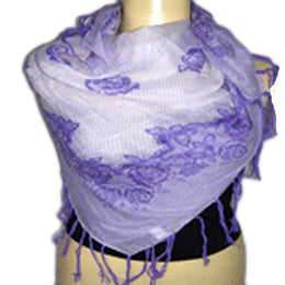 PRINTED COTTON VIOL SCARF